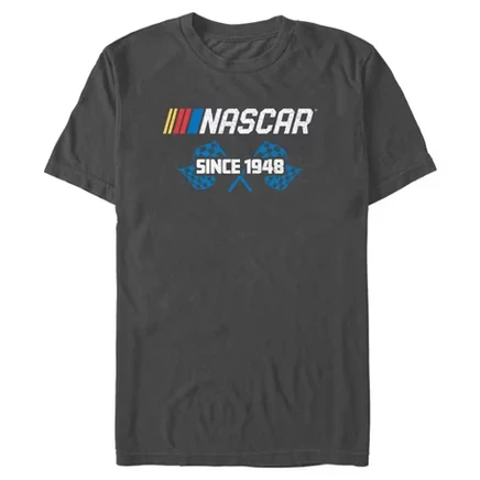 Мужская футболка Nascar Racing Flags Since 1948, угольная