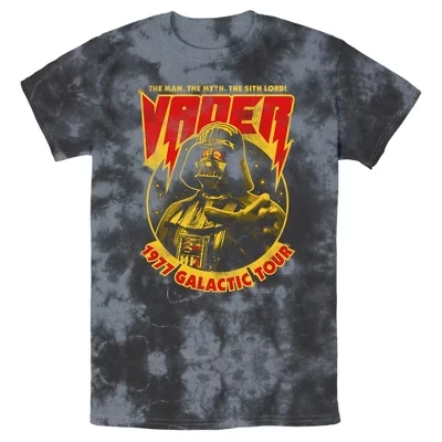Мужская футболка Tie dye с галактическим концертным туром Дарта Вейдера 1977 года