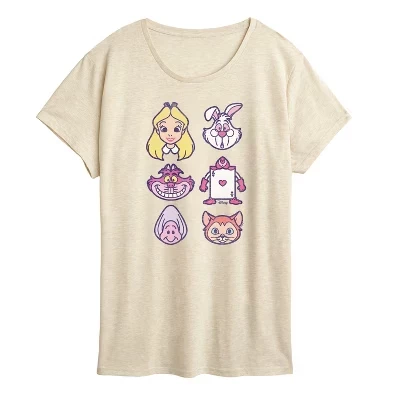 Women's -  - Character Face Grid Short Sleeve Graphic T-Shirt birch