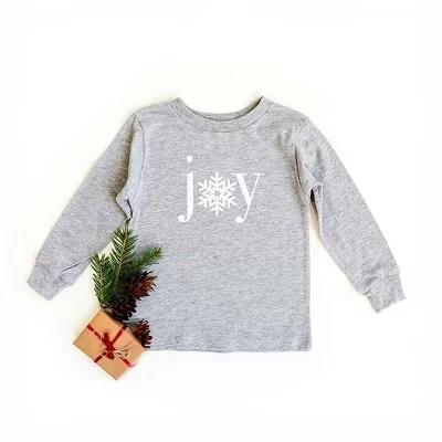 Молодежная футболка с длинным рукавом Joy Snowflake heather grey