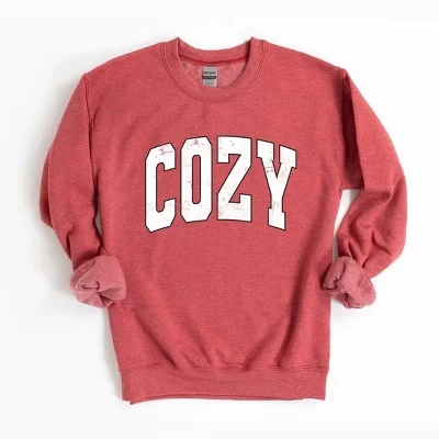 Женская толстовка с графическим принтом Cozy Weared Varsity красного цвета