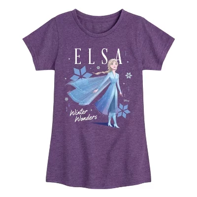 Приталенная футболка Elsa Winter Wonders с коротким рукавом и рисунком фиолетового цвета