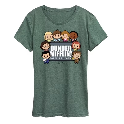 Женская футболка The Office Dunder Mifflin, зеленый меланж