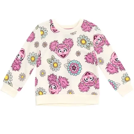Свитшот для девочек Sesame Street Elmo и Abby Cadabby, розовый