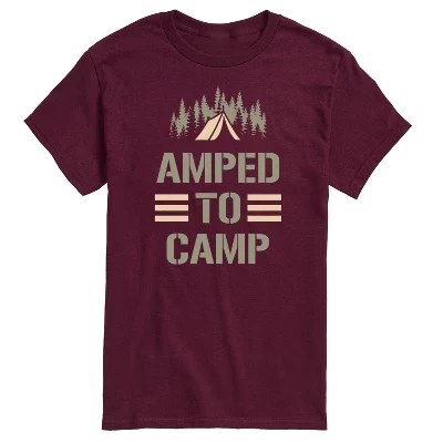 Мужская футболка с коротким рукавом Amped To Camp с графическим рисунком темно-бордового цвета