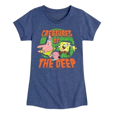 Футболка для девочек SpongeBob Creatures Deep, синяя