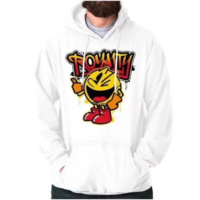 PACMAN Видео-аркада Royalty Hoodie Толстовка с капюшоном Женская мужская Лицензионная белая