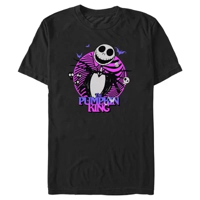Мужская футболка Jack The Pumpkin King с фиолетовой иллюстрацией, черная