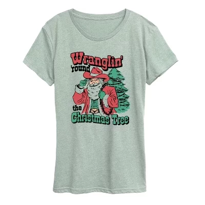 Женская футболка с коротким рукавом Wranglin Around The Tree и графическим рисунком heather sea foam