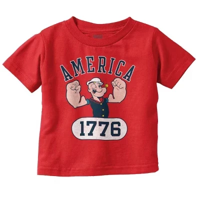 Футболка с рисунком для малышей Popeye The Sailor Man America 1776, лицензия royal