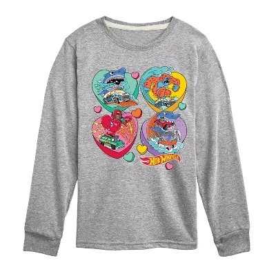 Футболка с длинным рукавом и рисунком Monster Racing Hearts athletic heather