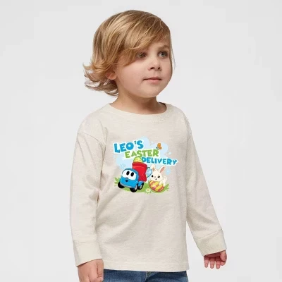 Leo the Truck Leo's Easter Delivery - Футболка для малышей с длинным рукавом и рисунком.