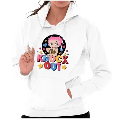 Betty Boop Knock Out Cute Cutie Толстовка с капюшоном женская лицензионная белая