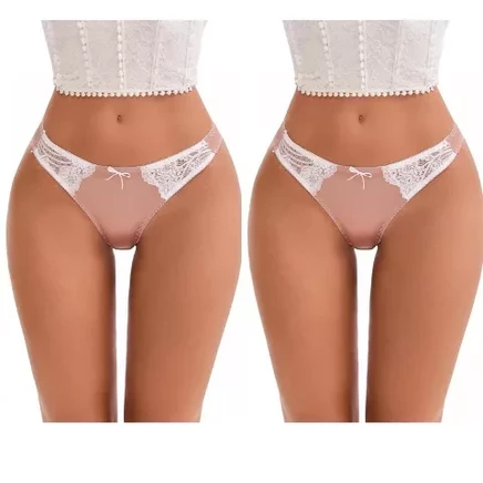 Женские хипстеры INSPIRE CHIC 2 шт. с кружевом, розовые