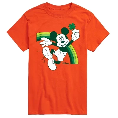 Мужская футболка Disney Mickey Green Rainbow, оранжевая