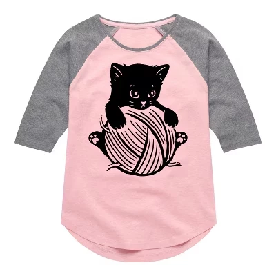 Детская футболка Instant Message Cat Yarn Kid, розовая