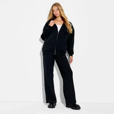 Женская толстовка с капюшоном на молнии - ™ черная