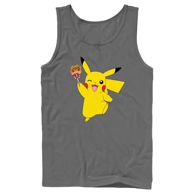 Мужская майка Pokemon Pikachu, угольная