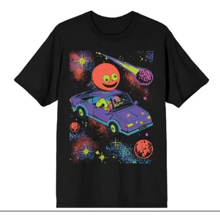 Черная футболка с круглым вырезом и коротким рукавом Dayglo Car Art для взрослых, черная