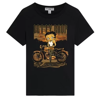 Женская тонкая футболка Rebel Rider черного цвета