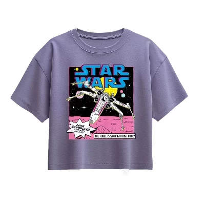 Luke Skywalker Ship Short Sleeve Boxy Graphic T-Shirt periwinkle