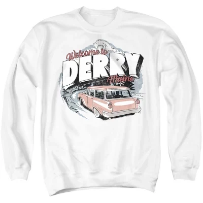 Мужская толстовка с круглым вырезом Welcome To Derry Station Wagon белого цвета