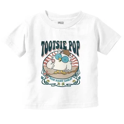 Футболка с рисунком Tootsie Pop Mr Owl Весенние цветы для малышей Лицензионная белая