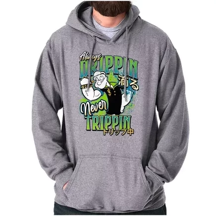 Мужское худи Brisco Brands Popeye, спорт‑серый