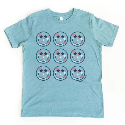 Молодежная футболка с коротким рукавом SmileyWorld Patriotic Stars Stacked ocean