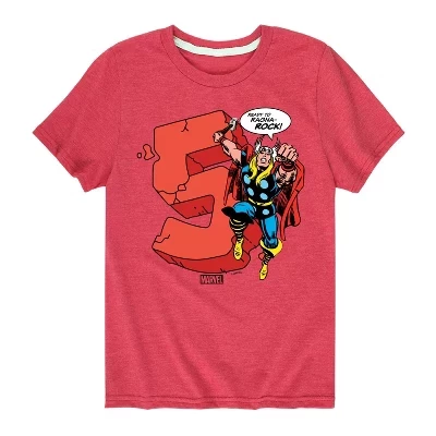 Футболка для мальчиков Marvel Thor Birthday Five, красная