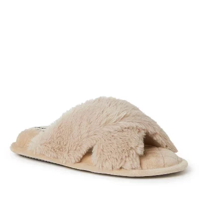 Женские латте-тапочки Jessica Furry Slide Slipper с перекрестной лентой