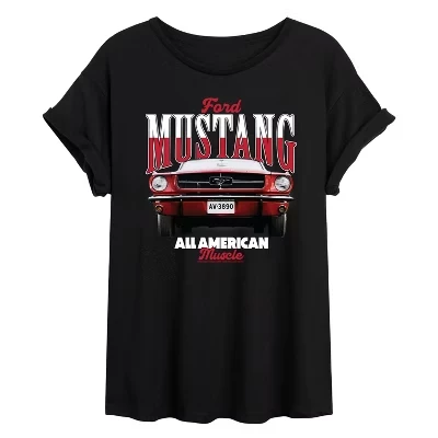 Женская футболка с объемным рисунком Mustang All American Muscle, цвет черный