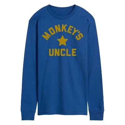 Мужская футболка с длинным рукавом Monkey's Uncle с рисунком, синяя