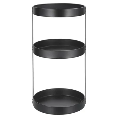 Поворотная подставка для специй Unique Bargains 3 яруса, чёрная