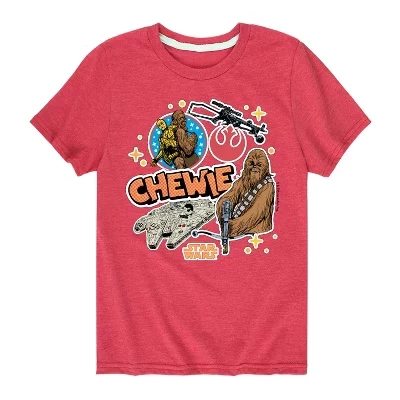 Детская футболка STAR WARS Chewie Stickers, красная