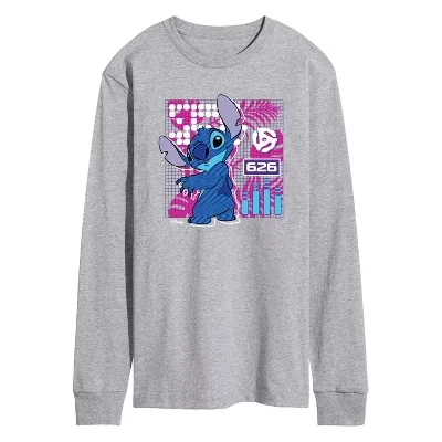 Мужская футболка Disney Lilo & Stitch с длинным рукавом, меланж