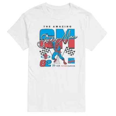 Мужская футболка с коротким рукавом и графическим рисунком Spidey Racing, белая