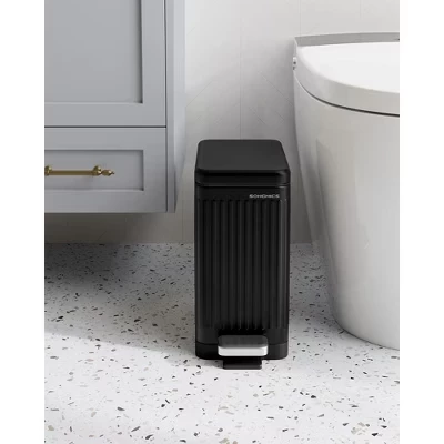 Мусорное ведро SONGMICS HOME 10 л, нержавеющая сталь, черное