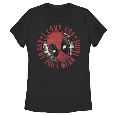 Женская футболка Marvel Deadpool «Люблю тебя», черная