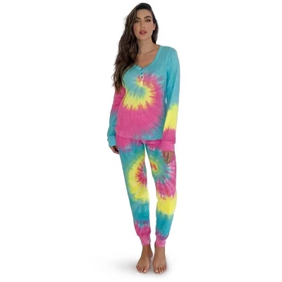 Женский пижамный комплект Tie Dye Jogger Thermal из 2 предметов 6862-10575-XXL tie dye pastel swirl