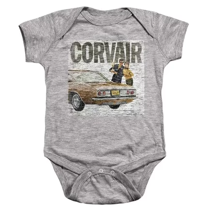 Детское боди Chevrolet Corvair, 6 мес., серый меланж