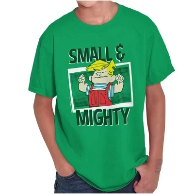 Детская футболка в стиле ретро Dennis The Menace Small Mighty Boys, футболки-топы лицензионного красного цвета