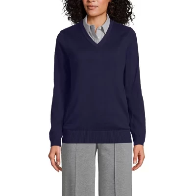 Мужской свитер Lands End из хлопка и модала, синий
