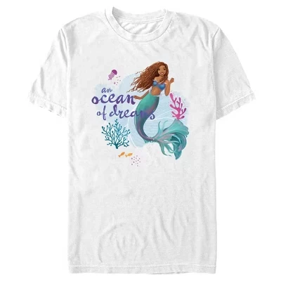 Мужская футболка The Little Mermaid Ariel, белая