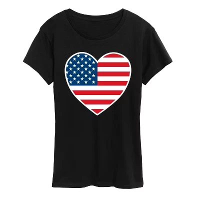 Женская футболка Instant Message USA Flag Heart, черная