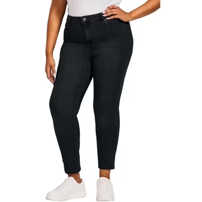 Обтягивающие джинсы Avenue Petite Butter Denim черного цвета