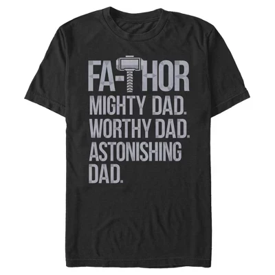 Мужская футболка Thor Mighty Dad Fa-Thor черного цвета