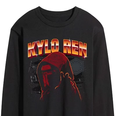 Мужская футболка с длинным рукавом и графическим рисунком Kylo Ren, черная