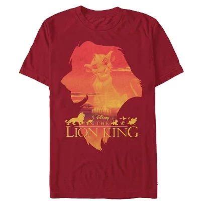 Мужская футболка The Lion King Simba, бордовая