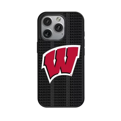 NCAA Big Ten Universities Текстовый фон, совместимый с MagSafe Чехол для мобильного телефона Apple iPhone wisconsin badgers